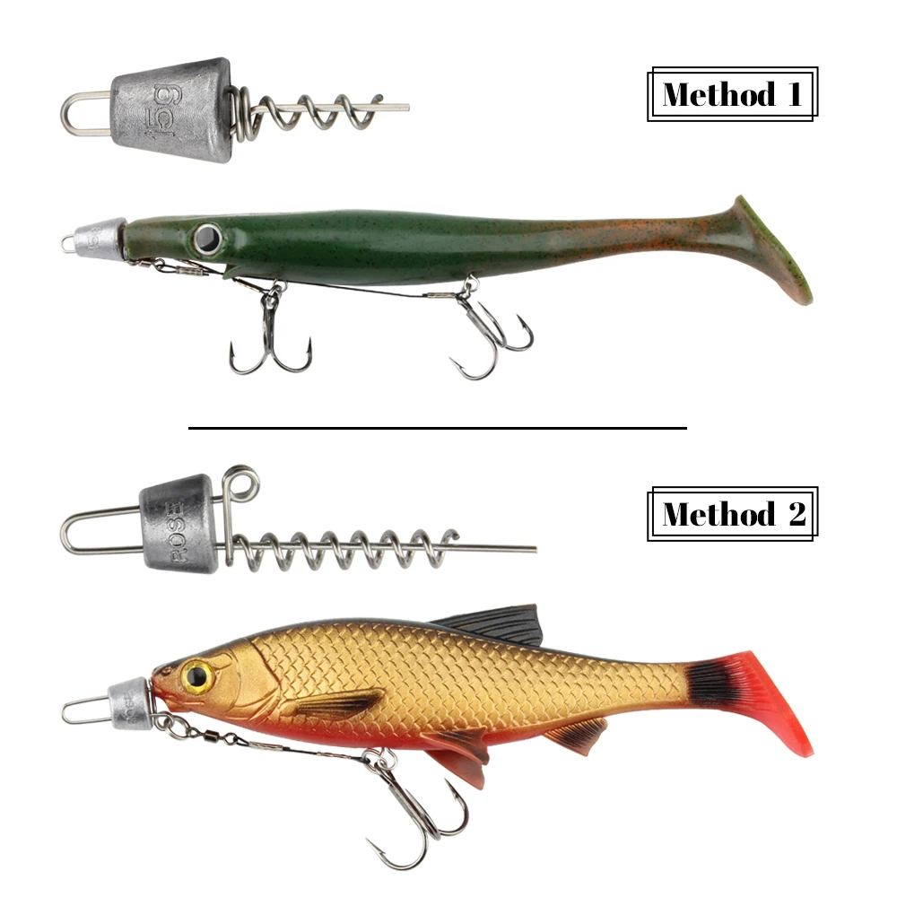 Lead Head Soft Fishing Lure, Fishing Lead Spiral Weights