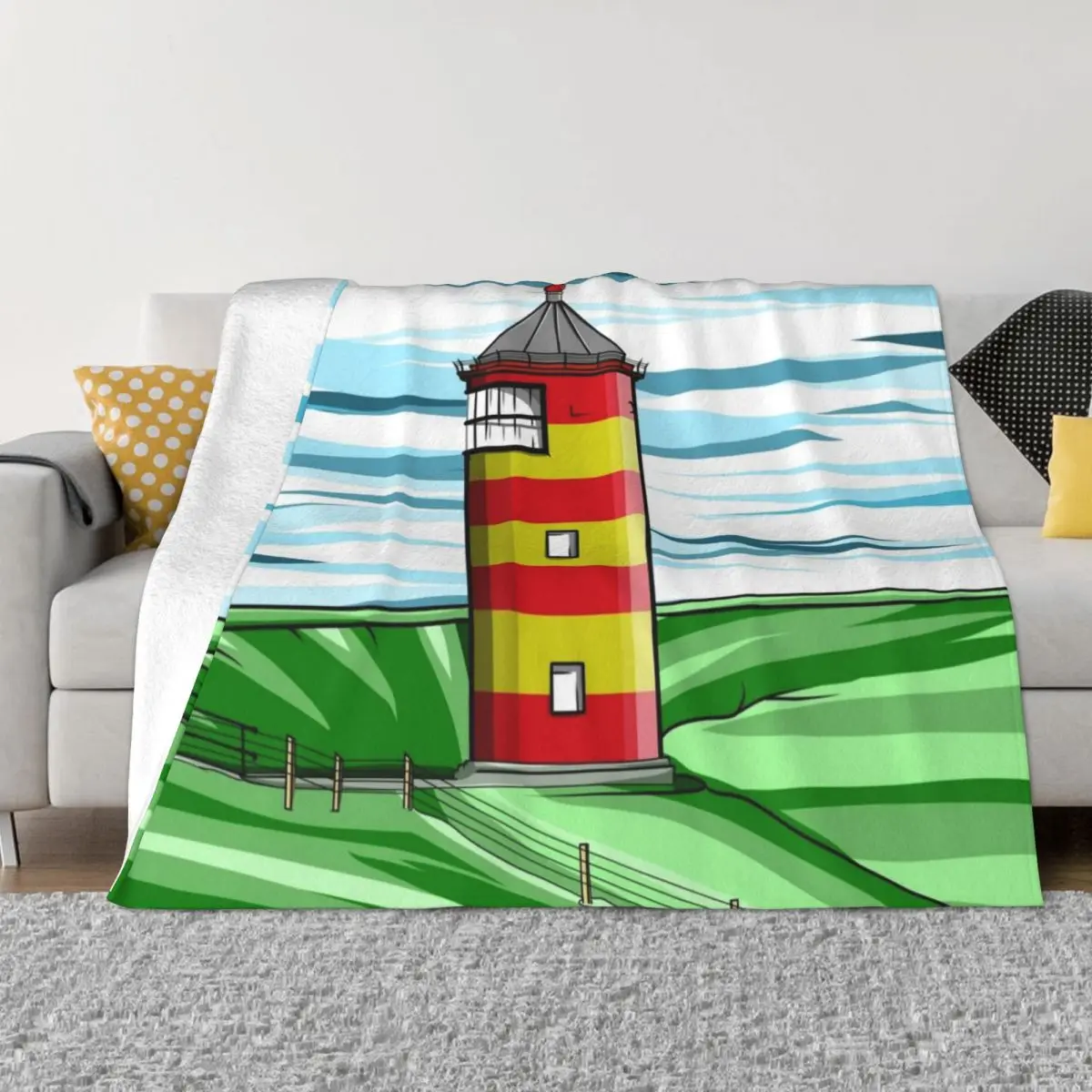 Pilsum Faro Pilsumer Leuchtturm Germania Coperta Da Tiro Coperta Shaggy Plaid Sul Divano Coperta Più Morbida