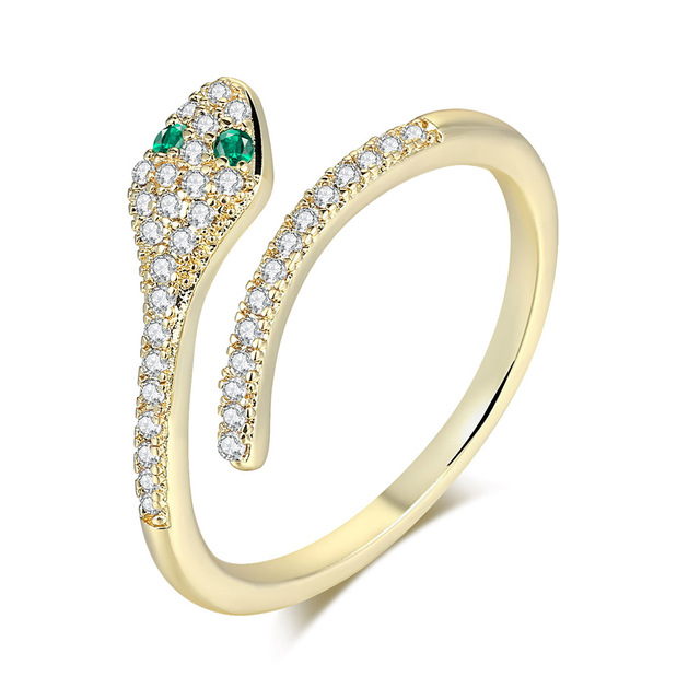 Mermaid Tail Women's Rings Double Color Gradient Opening Ring With Zircon Animal Finger Accessories Jewelry KAR240