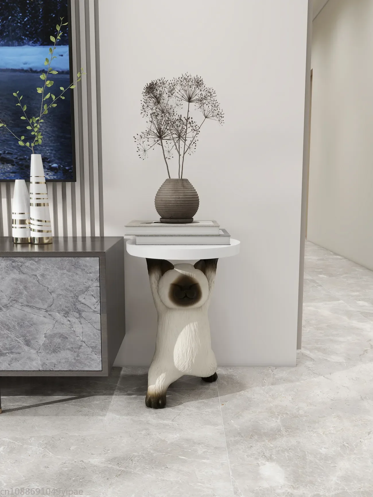 Siamese Cat Living Room Decoration TV Cabinet Sofa Tea Table Bedroom Nightstand Housewarming Gift Home Furniture 6
