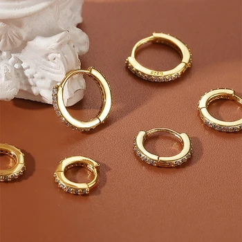 925 Sterling Silver Hot Sale Korean Round Earrings Simple Temperament Exquisite Hot Semale Sexy Jewelry Gift