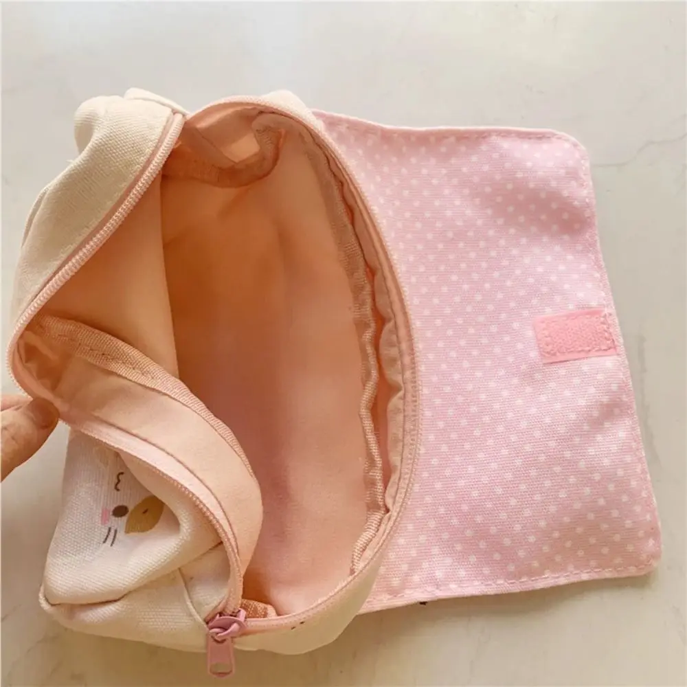 Cute Cat Cartoon Print Pen Bag Large Capacity Multifunctional Stationery Bag Pencil Case Students