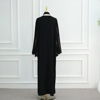 Abaya noir de luxe pour femmes musulmanes, Cardigan perlé en diamant, ouvert sur le devant, vêtements islamiques, dubaï, 2025 3