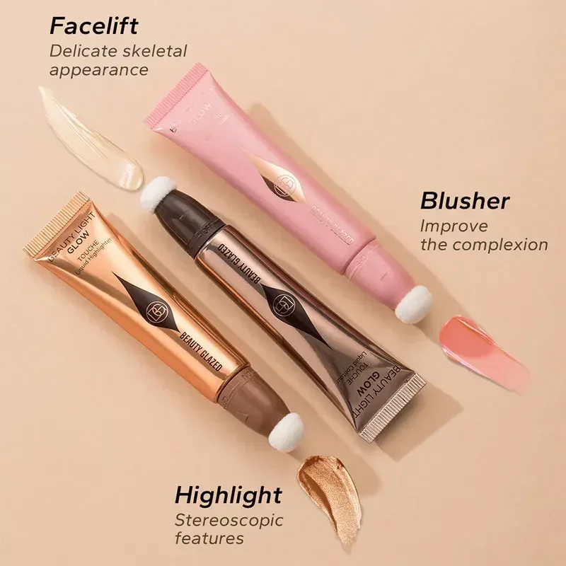 Liquid Blush Highlighter Pen Liquid Blush Pearl Fine Shine Matte Naturally Brighten Multi-use Cheek Eye Tint Peach Blush Makeup korean blush