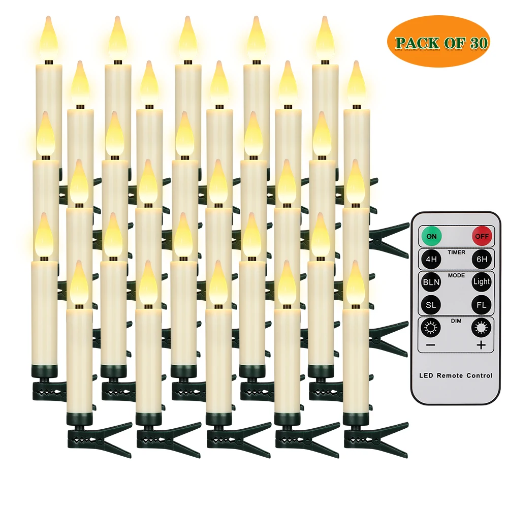 NOMFIX 6 candele coniche ricaricabili senza fiamma, candele in vera cera tremolante senza fiamma con stazione di ricarica, candele a LED coniche con stoppino 3D, per camino di Natale (crema