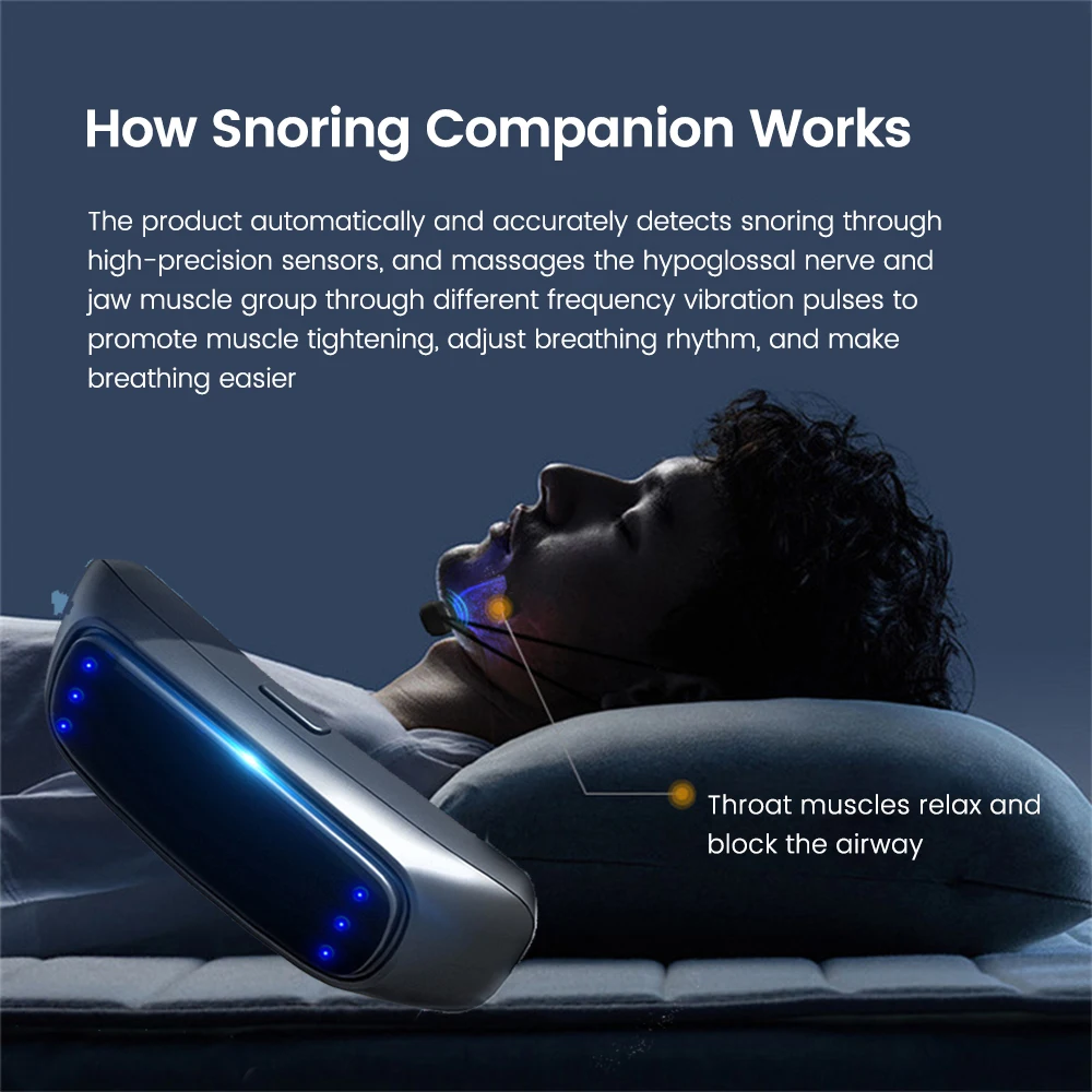 

Electric Smart EMS Pulse Stop Snore Portable Comfortable Sleep Well Snoring Stop Sleep Apnea anti snoring device sleeping aid