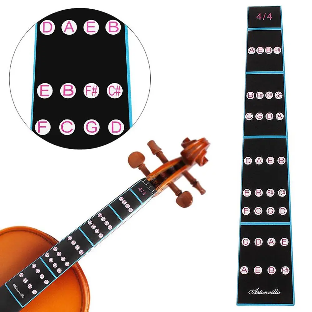 1/8-4/4 Viool Toets Sticker Fretboard Note Label Finge Grafiek Praktijk Vinger Gids Beginner Viool Onderdelen Accessoires