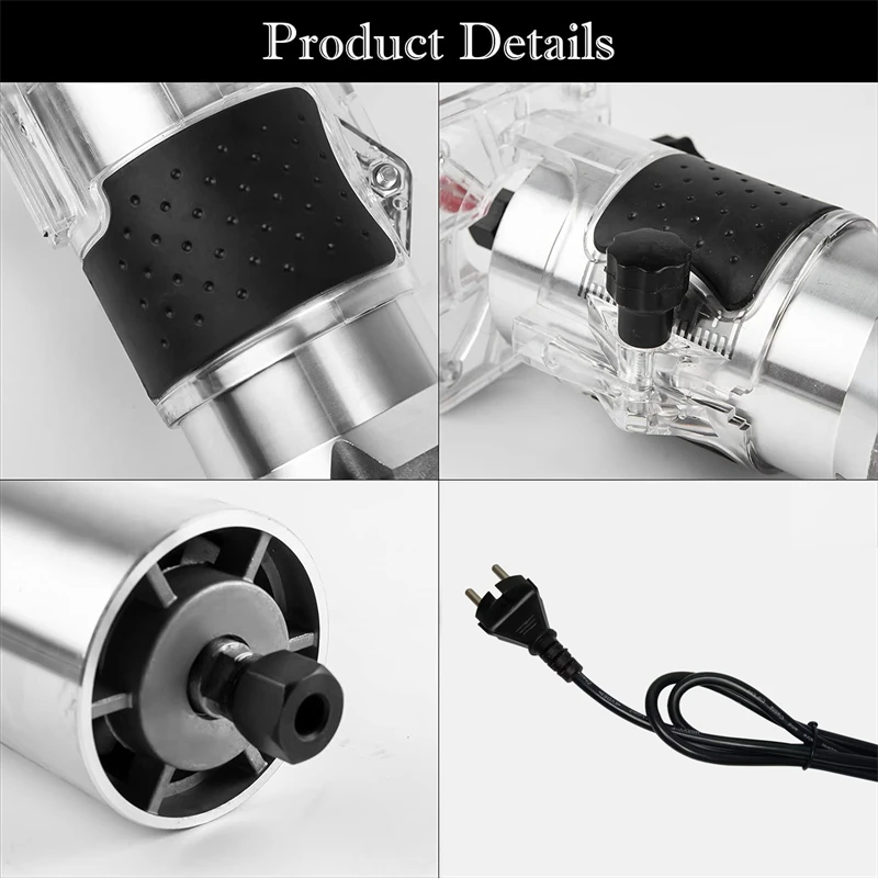 800W Wood Router Woodworking Electric Trimmer Wood Milling Engraving Slotting Trimming Carving Machine With Milling Cutter 6