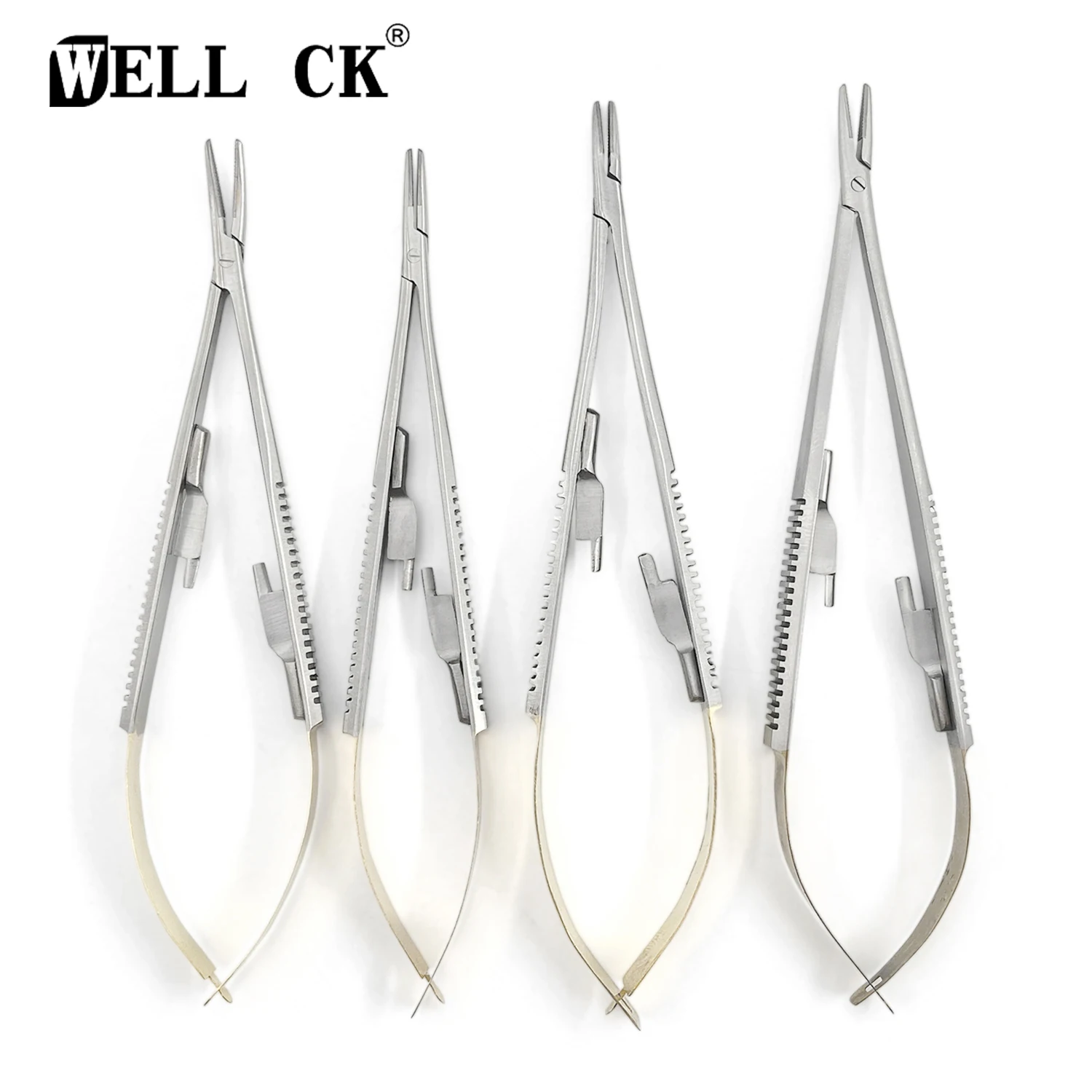 WELLCK Curved / Straight Surgical Dental Orthodontic Implant Castroviejo Needle Holders 14cm 16cm Dental Lab Instrument