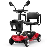 Foldable Electric Car 4 Wheels Mobility Scooter Power Wheelchair with Light Basket Collapsible Compact Travel Car Christmas Gift 1