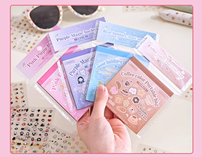 24 blätter Kawaii Koreanische Ästhetische Schreibwaren Aufkleber Mini Cartoon Aufkleber Bücher Nette Nagel Aufkleber DIY Tagebuch Sammelalbum Material – Detail 11