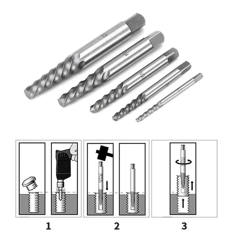 Binoax Screw Extractor for Spiral Screws Broken Bolt Damaged Screw Extractor Set