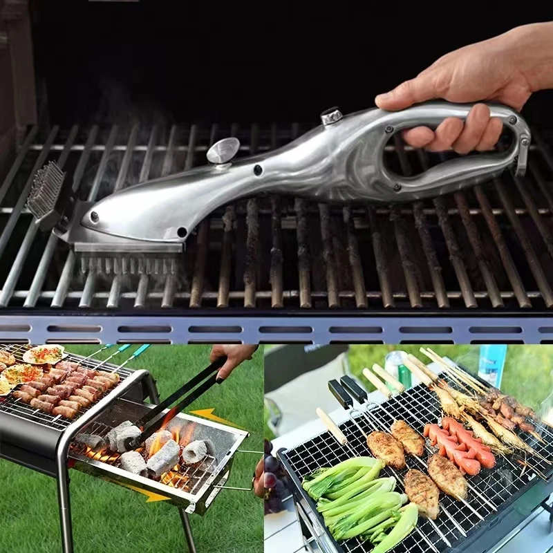 Barbecue Grill Outdoor Steam Cleaning Brushes BBQ Cleaner Charcoal Scraper Gas Accessories Cooking Kitchen Tool grill brush