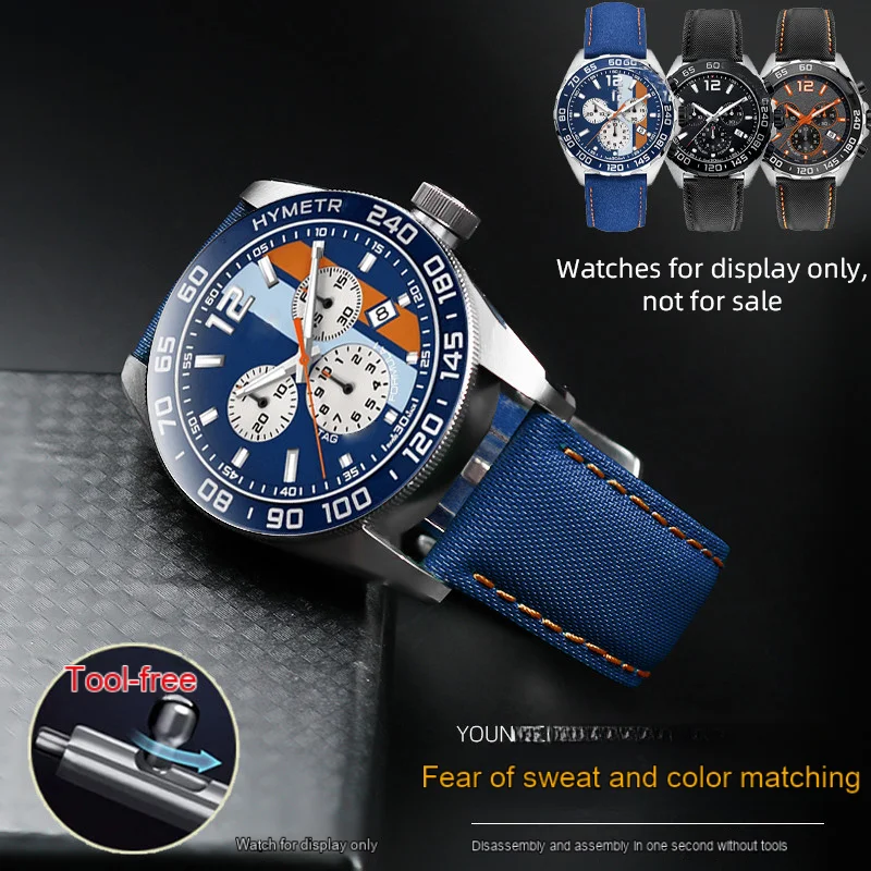 20Mm, 21Mm, 22Mm, 23Mm, 24Mm Cinturino In Pelle Di Nylon Per Tag Heuer Citizen Seiko 5 Tissot Omega Mido Men Canvas Butterfly Buckle