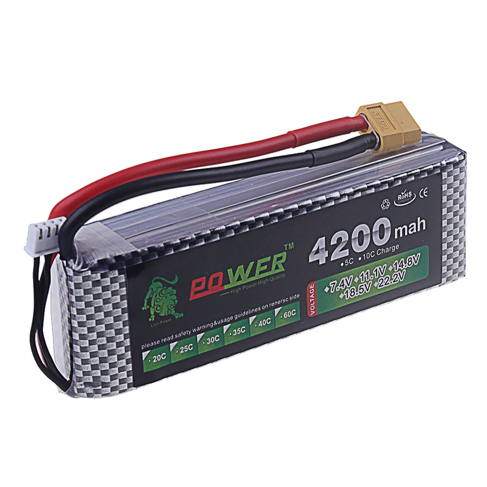 Batterie LiPo 4S 4200mAh 60C 14.8V pour Drone FPV RC avec XT60