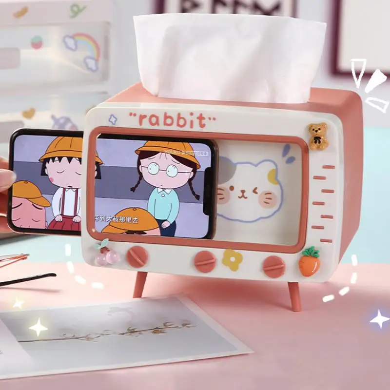 

Kawaii Cartoon Tissue Box Car Living Room Desktop Creative Tv Napkin Bracket Multifunction Paper Holder Stand Decoration Plastic