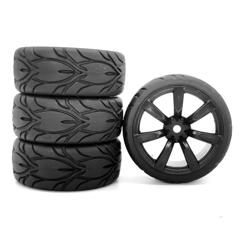 1/10 RC Racing Car Tires On Road Tyre Wheel for Tamiya TT01 TT02 XV01