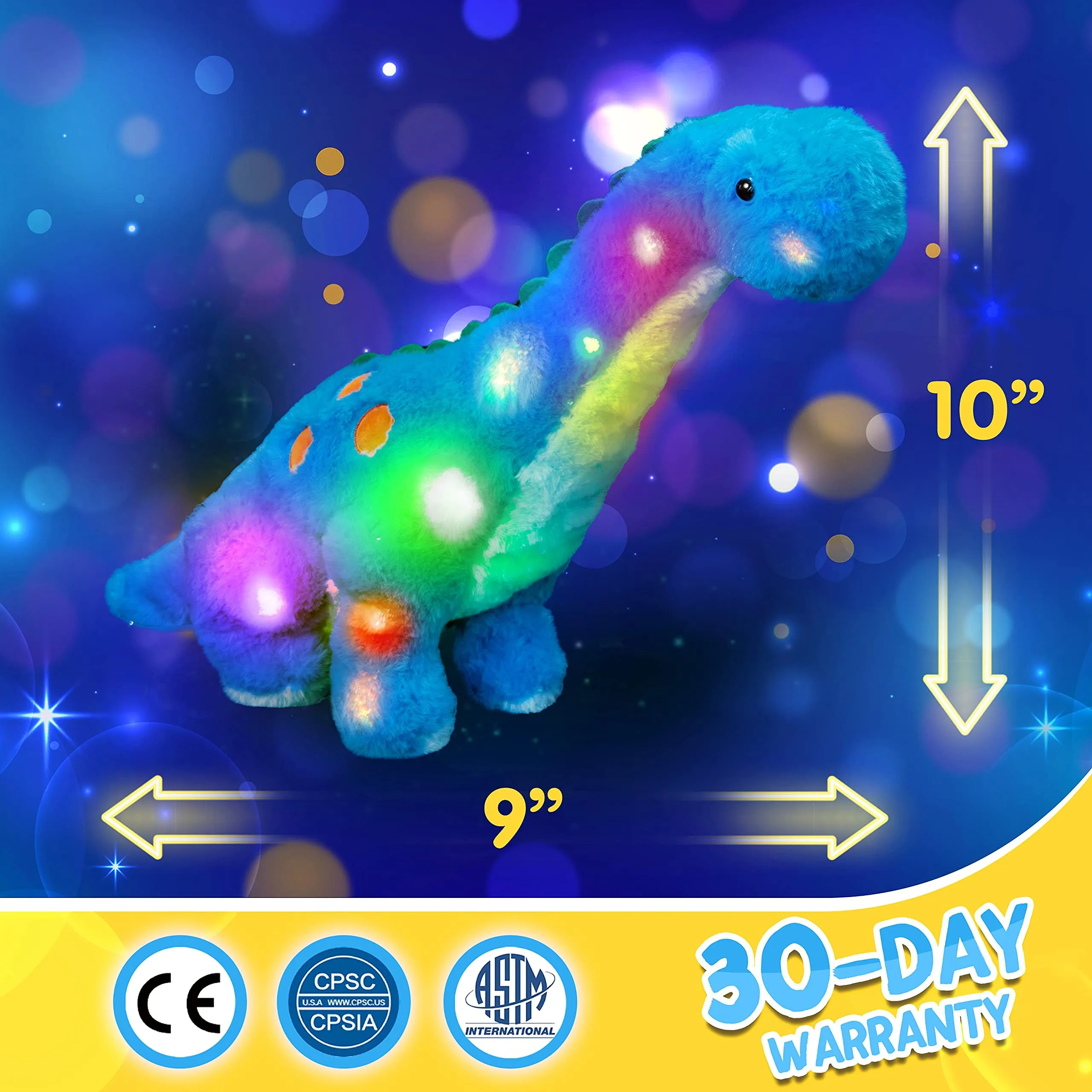 Plush Toy 25cm Dinosaur LED Light Musical Stuffed Toy