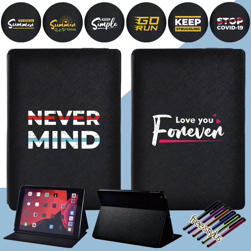 

Flip iPad 2021 9th Cases Tablet Case for Apple IPad 7th 8th Gen 10.2" Air 3 Pro 10.5" Folio Funda Phrase Pattern Stand Cover