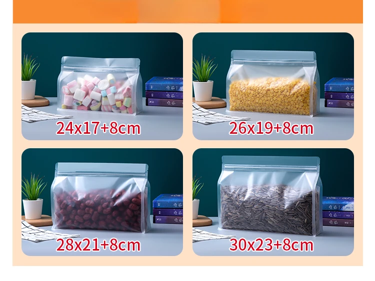 Fuutreo - Lot De 50 Sacs Zippés Transparents - 14x22cm - Pour Bonbons Et Cadeaux