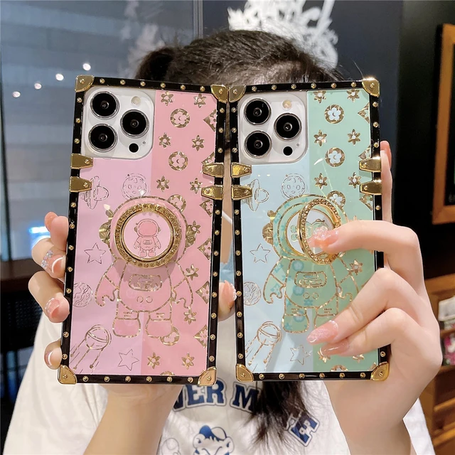 Luxury Flower Cover Geometric Pattern Square Leather Case For Samsung  Galaxy S23 Ultra S22 Plus S10 S20 S21 Ultra Note 20 10 S9 - AliExpress