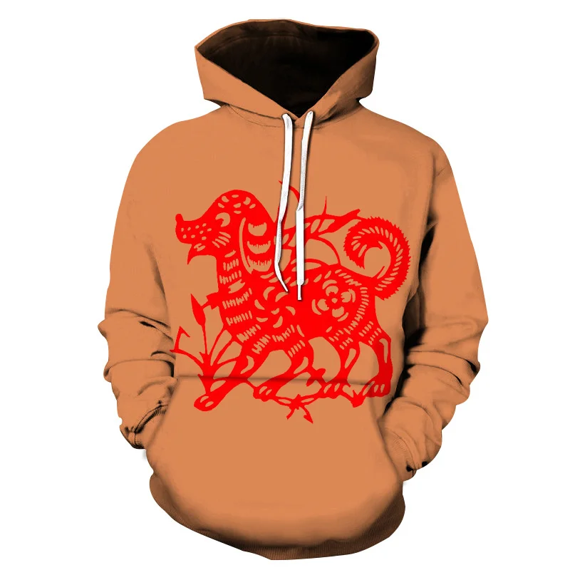 thumbnail image 1 of Sudadera con capucha con estampado 3D de cultura china para hombre, sudadera con patrón de papel divertido, camisetas de calle Harajuku, jerséis de manga larga de otoño, 1 of 5