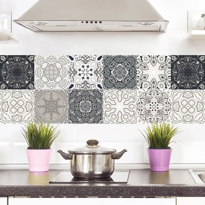 Retro Style Gray Tile Pattern Frosted Floor Tiles Kitchen Tiles Desktop