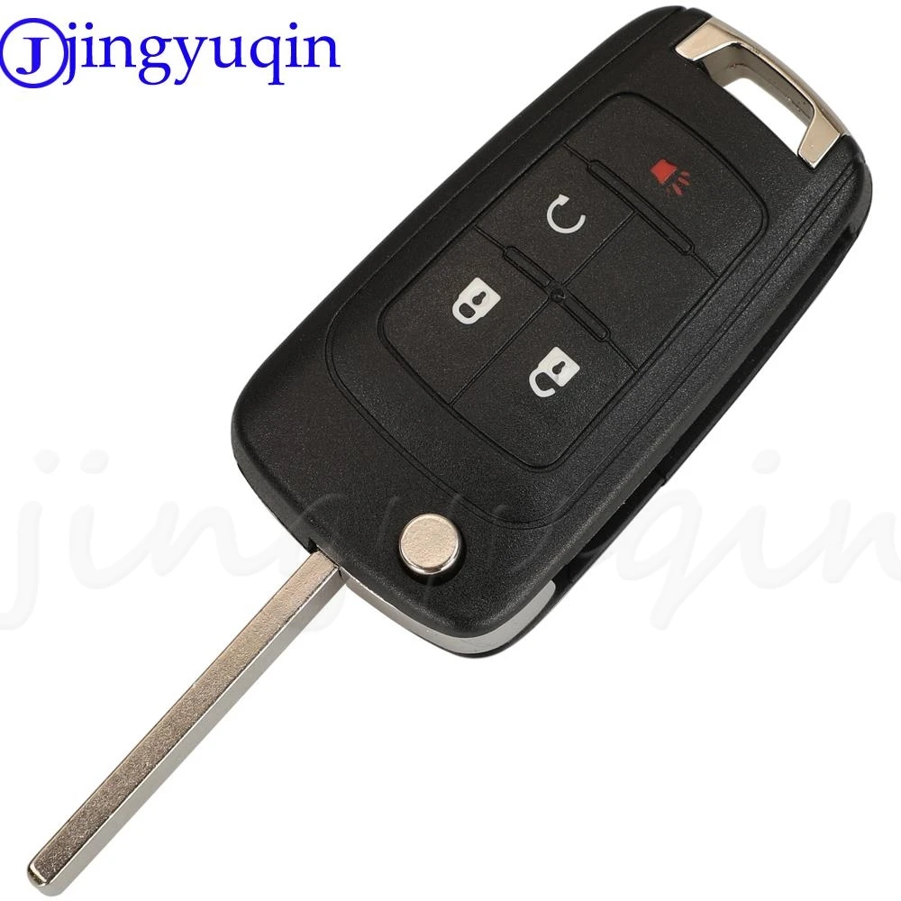 jingyuqin 2/3/4/5 B Flip Folding Remote Key Case Shell For Chevrolet Cruze 2012 Malibu Aveo Fit Opel Buick Fob HU100 Blade key case car key shell key shell