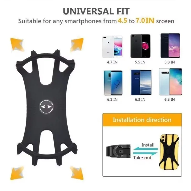 360° Removable Phone Holder Universal Phone Mount for Bicycle, Motorcycle, Scooter Phone Mount for 4" to 7" all Smartphones