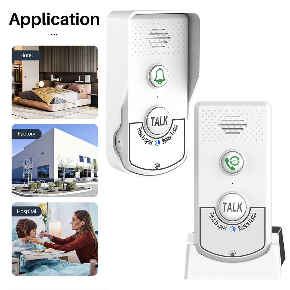 

2 Way Voice Intercom Wireless Intercomunicador Wireless Voice Intercom for Home Hospital Hotel Call Door Chime