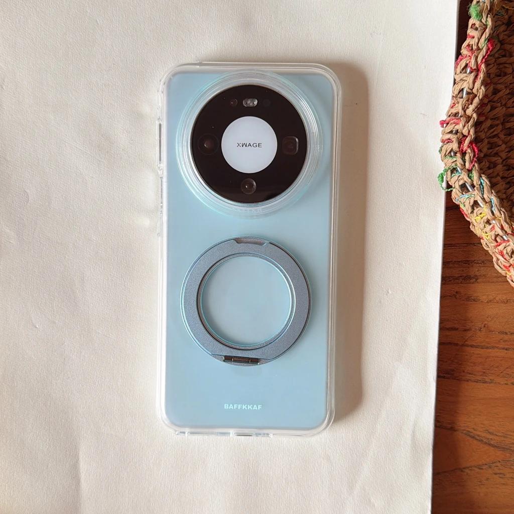 Enhanced Eco-Friendly Semi-Transparent Protective Phone Case with 360° Rotating Holder