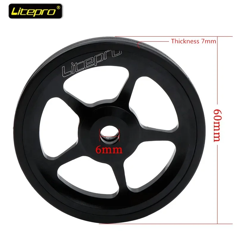 

Litepro Bike Easy Wheel 60mm For Folding Bicycle 6 Bearing Wheels Stable Lightweight 22g/Pcs Aluminum Alloy