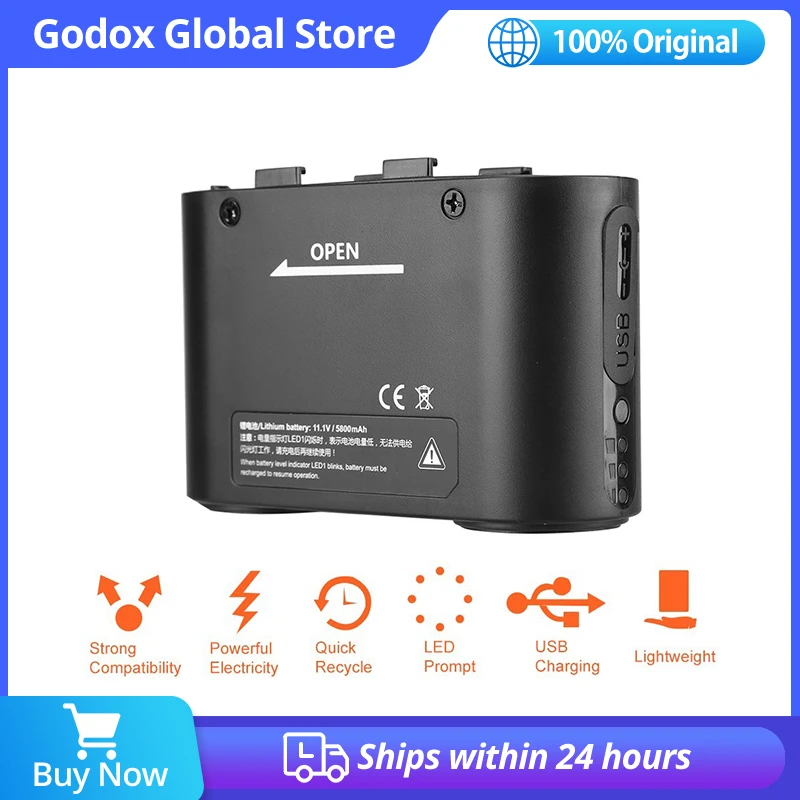 Godox BT5800 External Flash Power Backup Fast Fill Output Battery
