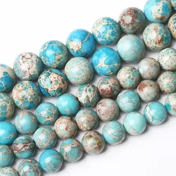 Elegant Lake Blue Sea Sediment Jasper Beads for DIY Jewelry Crafting - Various Sizes Available (Lake Blue Sea)