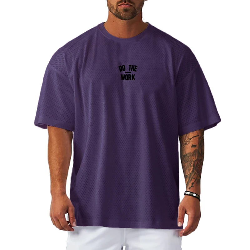 

New Men's Brand T-Shirt Gym Fitness Training Shirt Summer Absorb Sweat Breathable Quick Dry Short Sleeve Casual Loose Mesh Tops