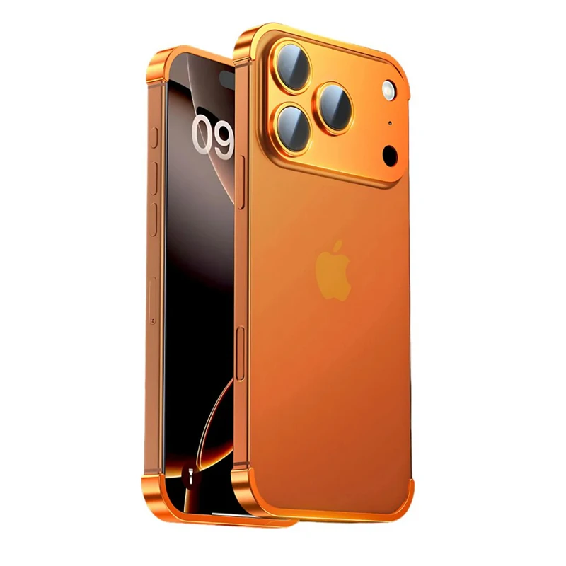 Metal Frameless Bumper Case with Lens Protection and Corner Pads Cover