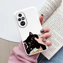 Cute Black Cat Cartoon Case - Soft Back Shell Cover for Honor 200 Lite (Kba - katmao121)
