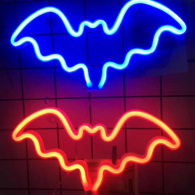 

Led Neon Lights For Bedroom Night Lights Lamp Bat Sign Neon Led Lights USB Nightlights Xmas Party Wedding Decoration