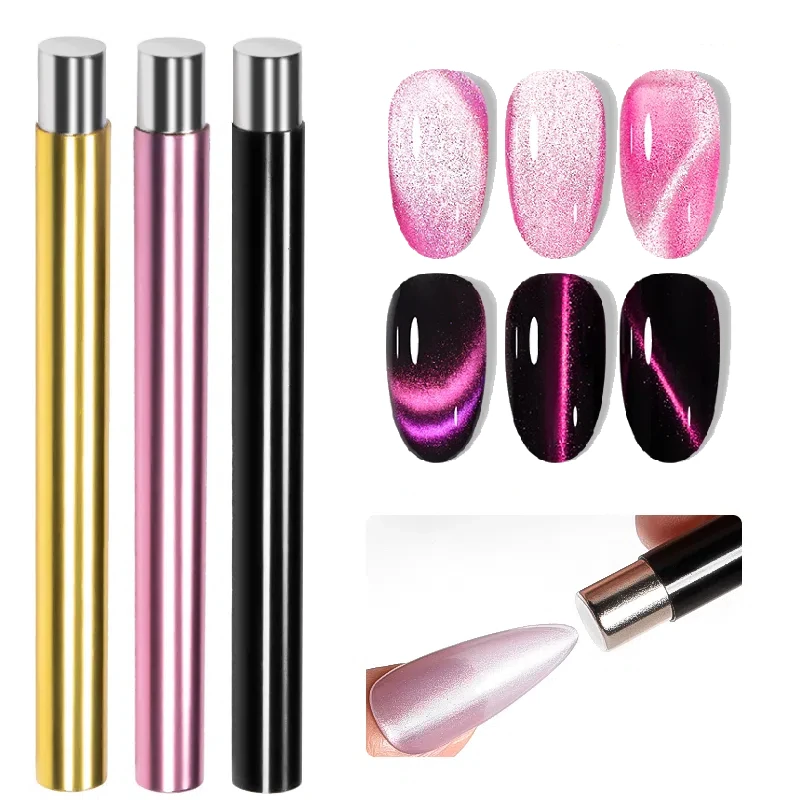 1PC Cat Eye Nail Magnetic Stick Cylindrical Magnet for Cat Eye UV Gel Polish Snowlight Glitter Effect Tools Manicure Design Tool