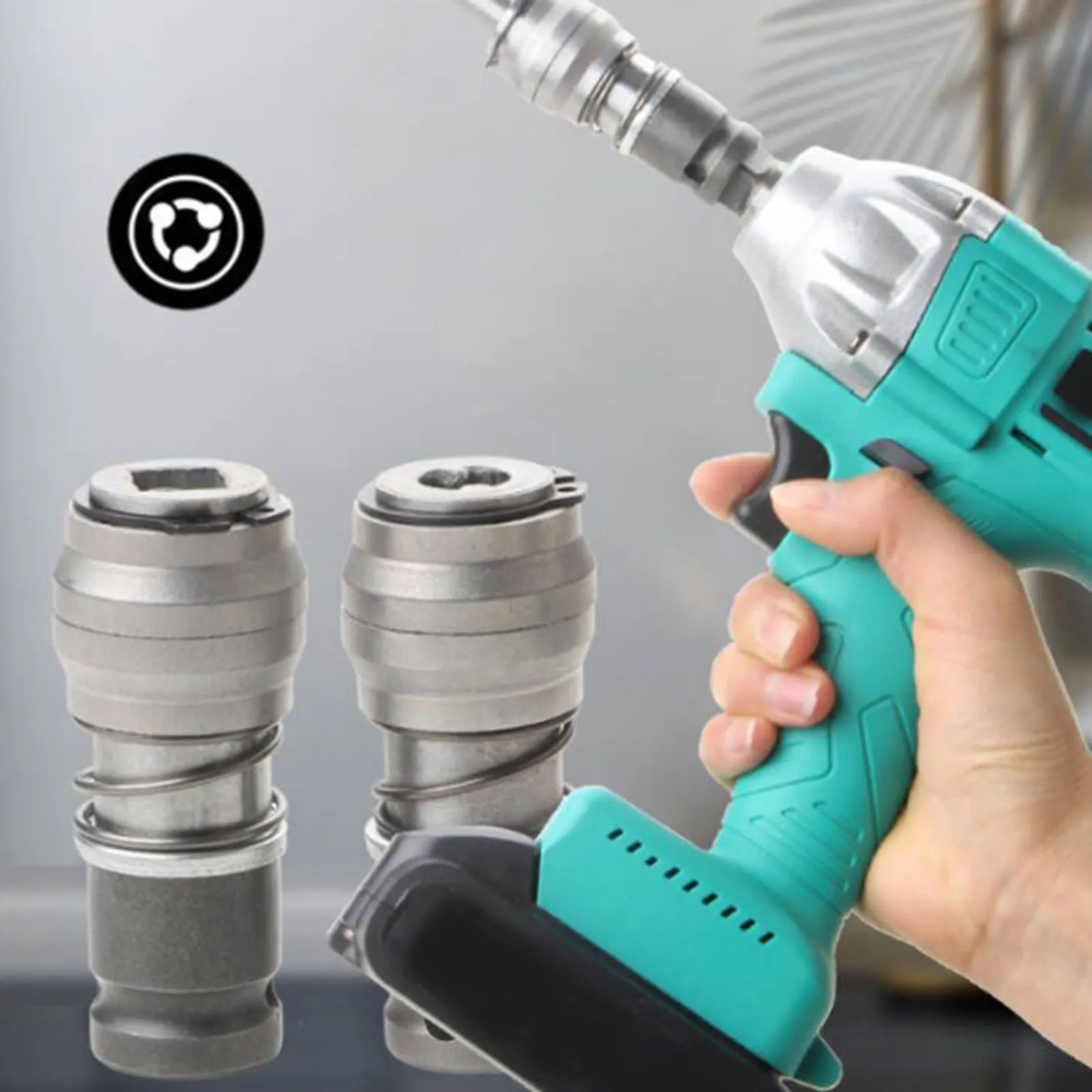 Electric Hammer Conversion Adapter For Drill Holes In Walls Bricks Round/Square Handle Electric Charging Wrench Accessories 1 X