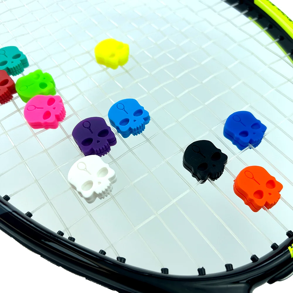 11Pcs/pack skull tennis racket shock absorber, silicone 11 colors shock absorber, tennis professional accessories
