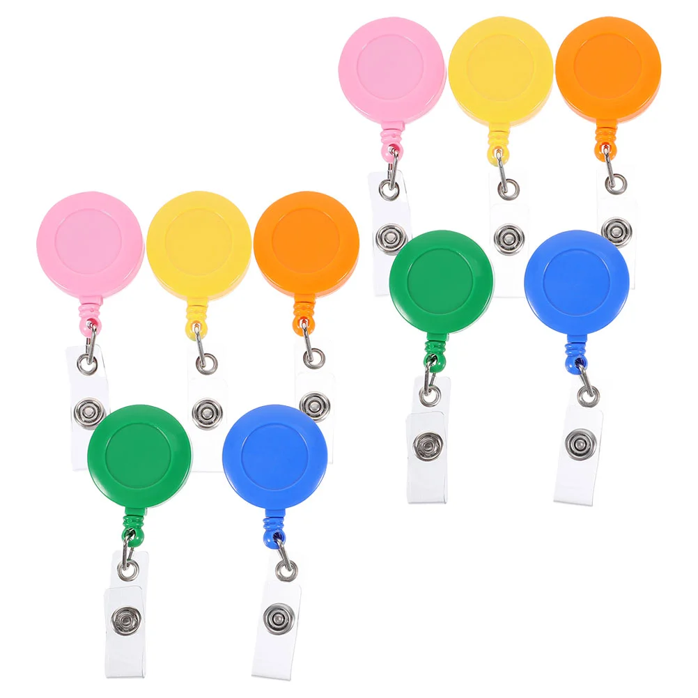 

9Pcs Portable Badge Holders Reusable ID Card Holders Retractable Badge Buckles Doctor Supply
