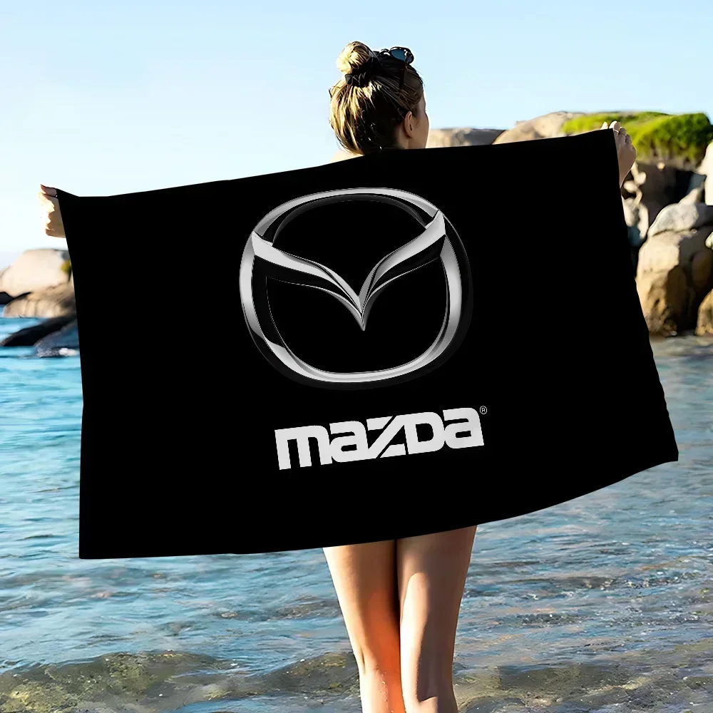 Auto Logo M-Mazda Beach Towels Shower Towel Sauna Travel Spa Microfiber Quick Dry Gym Accessories Cute Room Decor 4
