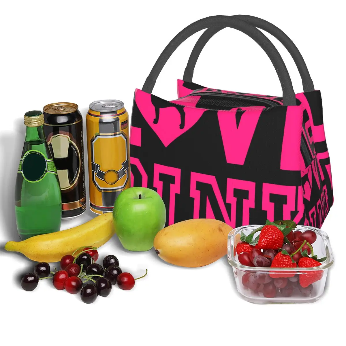 Love Pink Portable insulation bag for Cooler Thermal Food Office Pinic Container