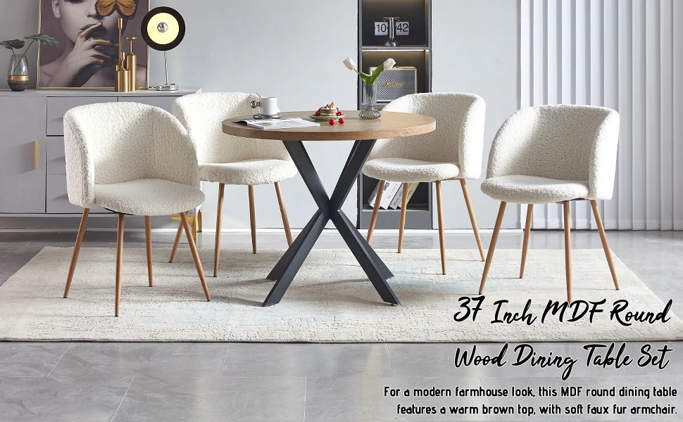 4 chairs with round table