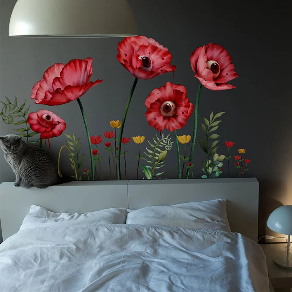 

Vivid Bloody Eye Flower Halloween Living-room Background Painting Decorative Wall Stickers Decor Decal Wallpaper Poster