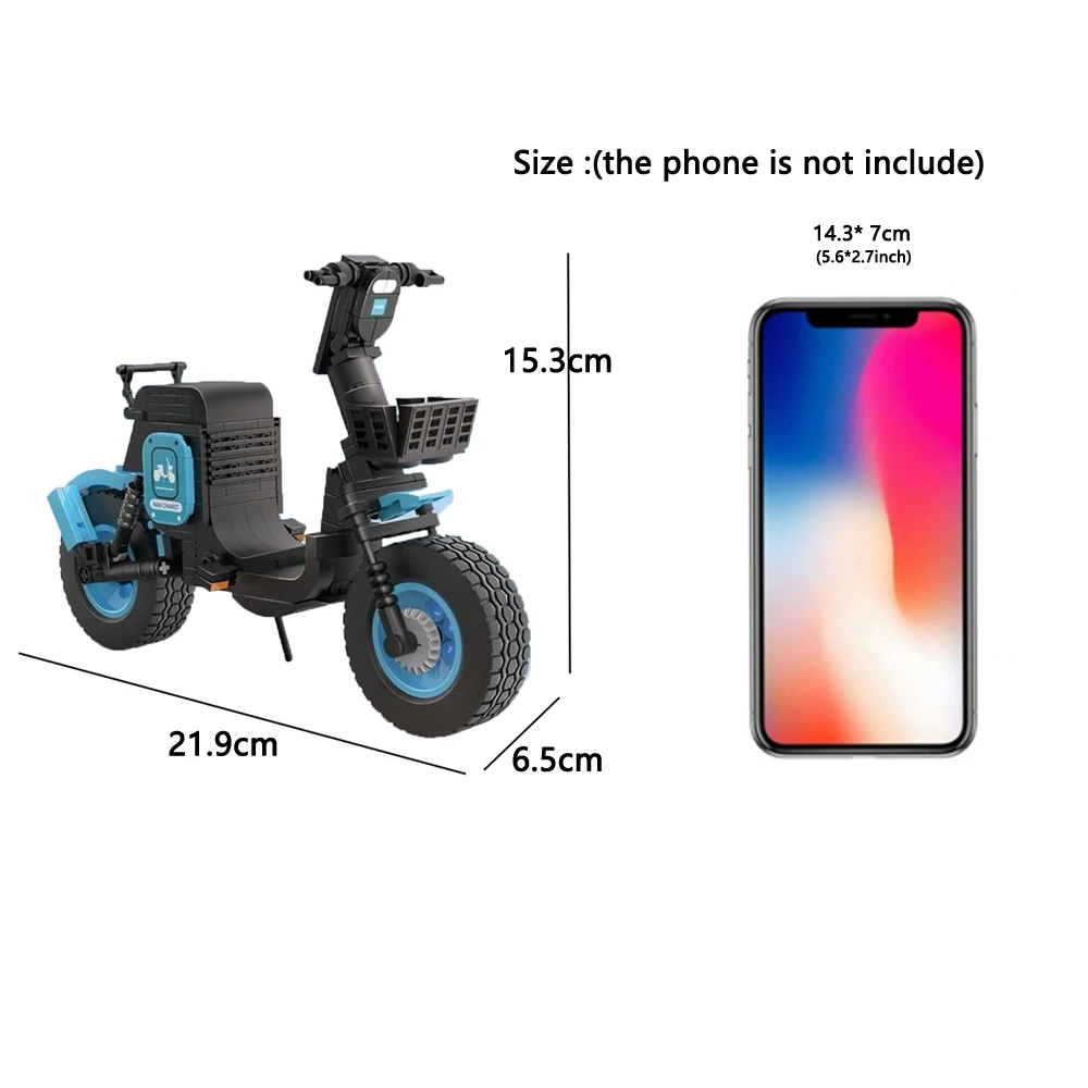 KNEW BUILT Modello di scooter per bicicletta elettrica Mini blocchi di costruzione Giocattoli da costruzione adorabili e educativi - immagine 6