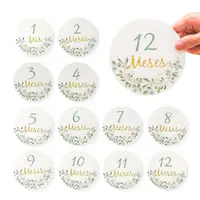 Newborn Photography Paper Spanish France English Leaf Milestone Card Shooting Props Baby 0 to 12 Months Accessories Baby Gifts 4