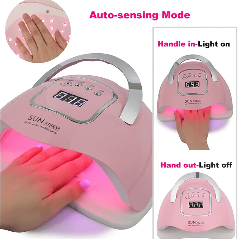 280W UV LED Nail Dryer Professional Gel Polish Drying Lamp with 4 Timer Settings for Fast Curing Gel Nails at Home Salon Use 4