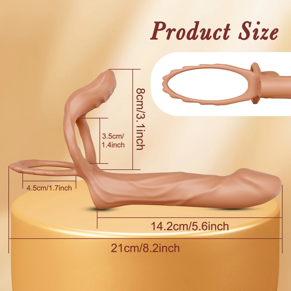 Double Penetration Cock Ring Anal Plug Dildo Vibrating Butt Plug Vibrator For Men Strap On Penis Erotic Sex Toys For Couples